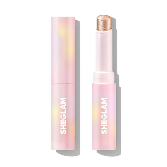 SHEGLAM Crystal Jelly Glaze Stick Eye Shadow Stick Eyeliner Brightener Pencil Crayon with Brush Easy to Blend Long Lasting Shimmer Eyeshadow-Champagne Gleam