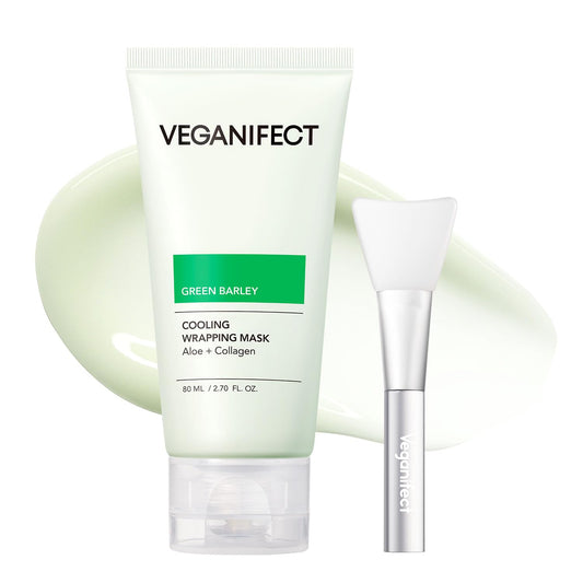 Aloe Cica Wrapping Peel Off Facial Mask with Jelly Brush, For Skin Refreshing, Instant Cooling, Soothing, Pore Tightening, Korean Skincare, 2.73 Fl Oz