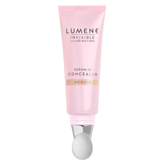 Lumene Invisible Illumination Serum in Concealer - Vitamin E Hydrating Concealer - Lightweight Color Corrector for Dark Circles - Multi-Use Makeup Hybrid - Medium (10ml)