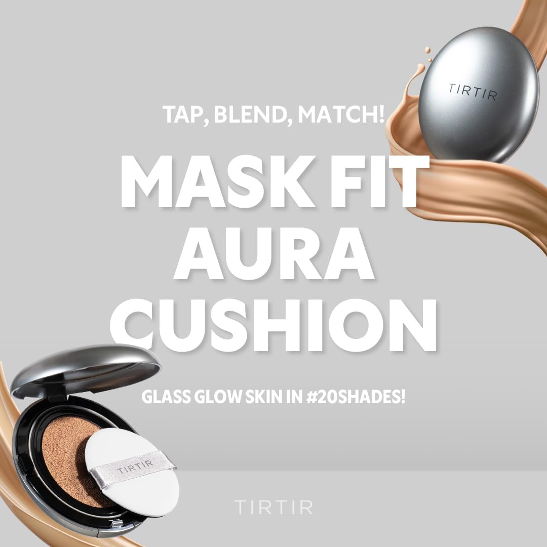 [*Mini Size*] TIRTIR Aura Glow Silver Cushion | Korean Cushion Foundation, (#35N Walnut, 0.15 Fl Oz)