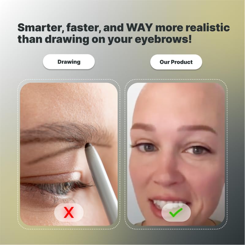 10 Pairs Dark Brown Temporary Eyebrow Tattoos, Waterproof and Smudge-Proof Dark Everyday Style Realistic Eyebrow Stickers for Men & Women, Easy to Apply, Won't Work on Existing Brows