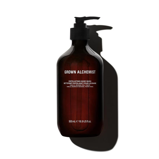 Grown Alchemist Exfoliating Hand Wash. Vanilla, Orange Peel + Pumice & Aloe. Gentle Cleanser Softens & Revitalizes Skin, 16.9 Ounce (500mL).