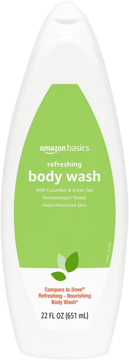 Amazon Basics Body Wash for Refreshing Skin, Cucumber, 22 fl oz (Pack of 1)