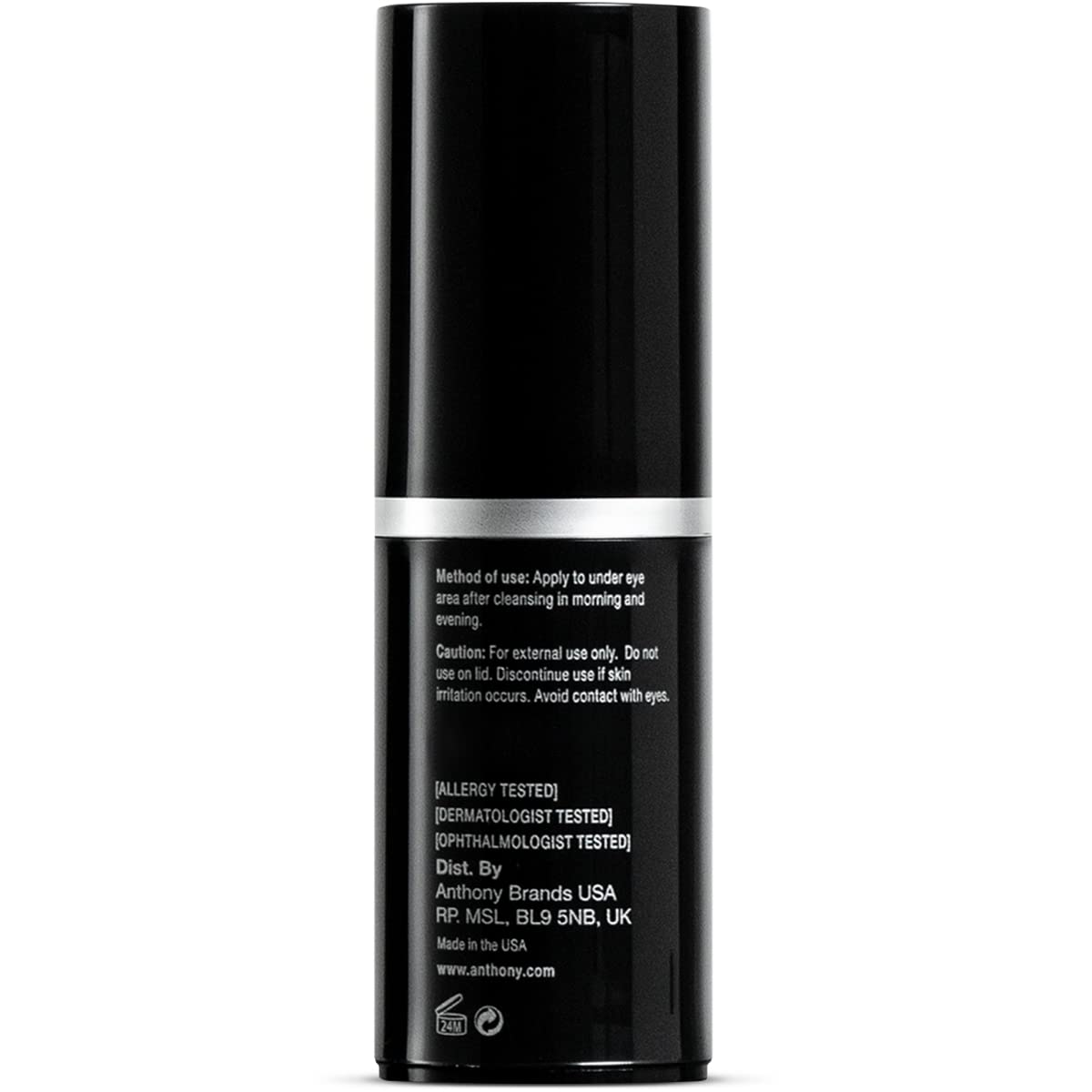 Anthony High-Performance Eye Cream, Anti-Aging Continuous Moisture With Vitamins A, C & E, Caffeine, Jojoba & Squalane, Reduces Puffiness, Dark Circles & Fine Lines, 0.5 Fl Oz