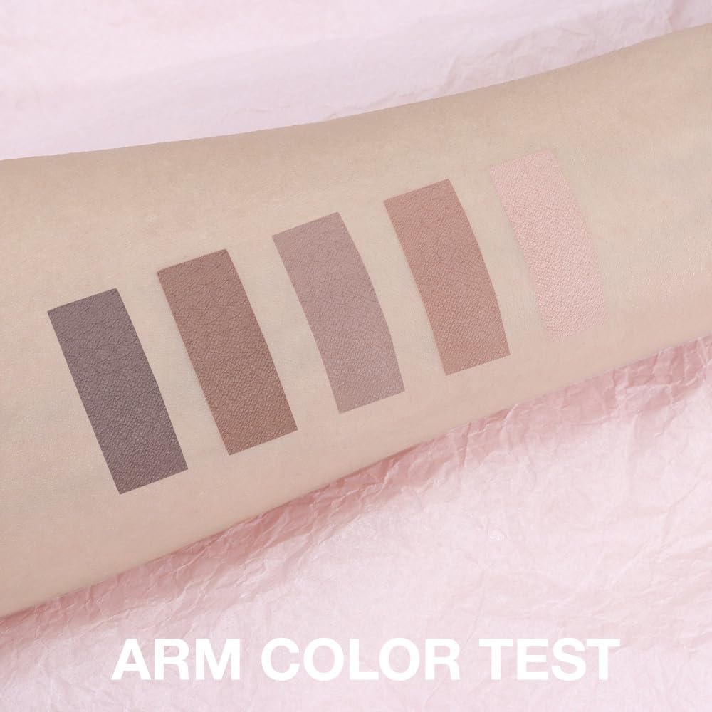 5 Color Eye Shadow Palette Makeup, Nude Coffee Brown Dark Brown Black, Velvety Matte Finish, Highly Pigmented Make up Eyeshadow Palette, Long Lasting Waterproof, Neutral Daily Eye Makeup 06#