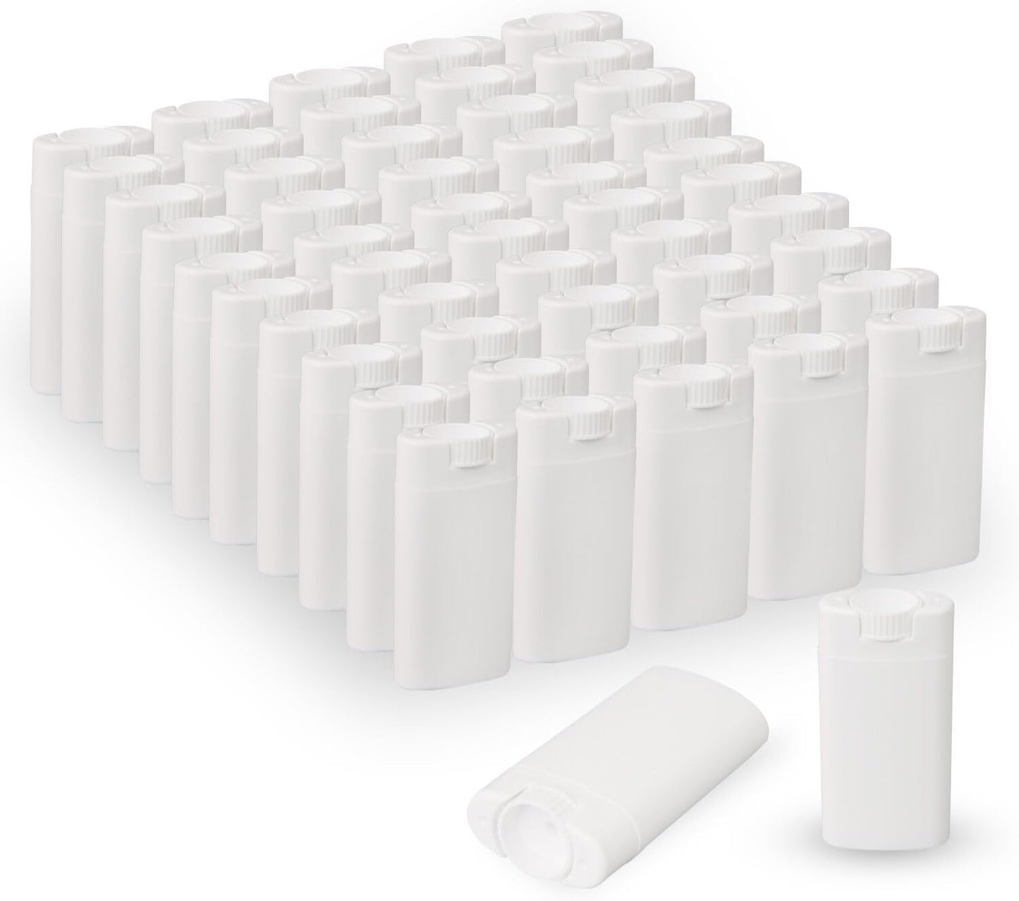 100PCS 15ML White Empty Oval Deodorant Lip Lipstick Balm Tubes Containers for DIY Homemade Crayon Chapstick Holder