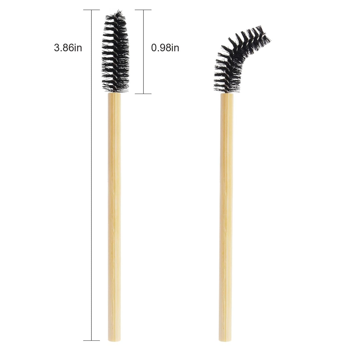 300PCS Disposable Mascara Wands Spoolie Brush Crystal Eyebrow Brushes Eyelash Extension Applicator Makeup Kits Bamboo Mascara Brush