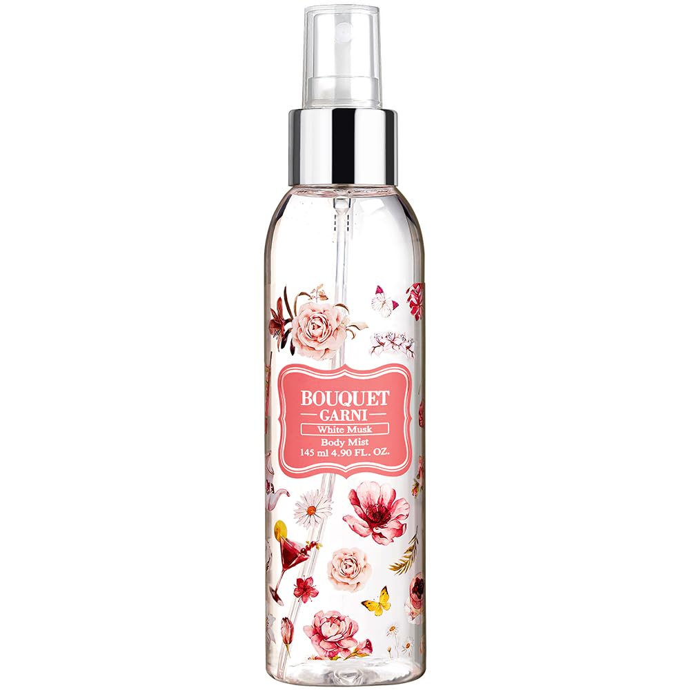 Bouquet Garni Hair & Body Mist White Musk Fragrance - Long-lasting Moisture & Fragrance, Mist for Women, Low Irritation (Containing Vitamin E, Citrus Acid) - 4.9 oz
