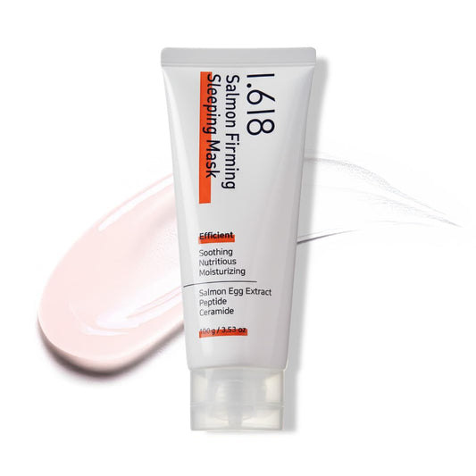 1.618 Salmon Firming Sleeping Mask with Ceramides & Hyaluronic Acid – Hydrating, Soothing, Anti-Wrinkle Overnight Face Mask for Dry & Sensitive Skin | Fragrance-Free | K-Beauty | 3.53oz