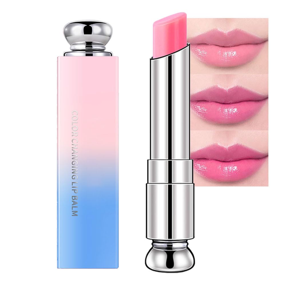 BINGBRUSH Color Changing Lipstick Lip Balm,Korean Magic Lipstick Color Change Changing Lip Tint Tinted Stain Gloss Balm Long Lasting Waterproof Moisturizer (214#)