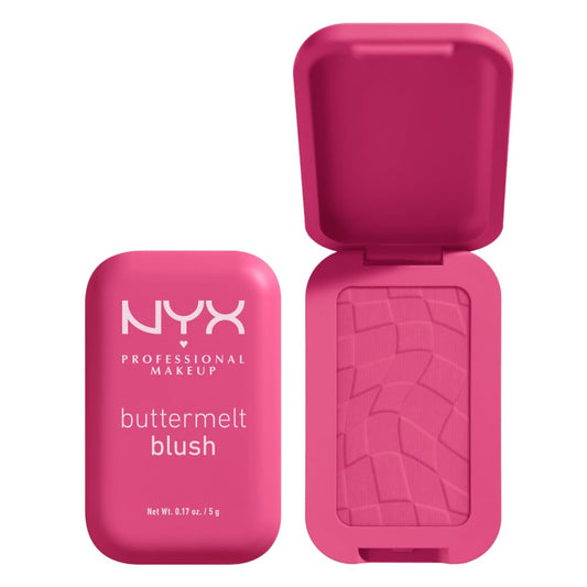 NYX PROFESSIONAL MAKEUP Buttermelt Powder Blush, Fade and Transfer-Resistant Blush, Up to 12HR Make Up Wear, Vegan Formula - Butta With Time