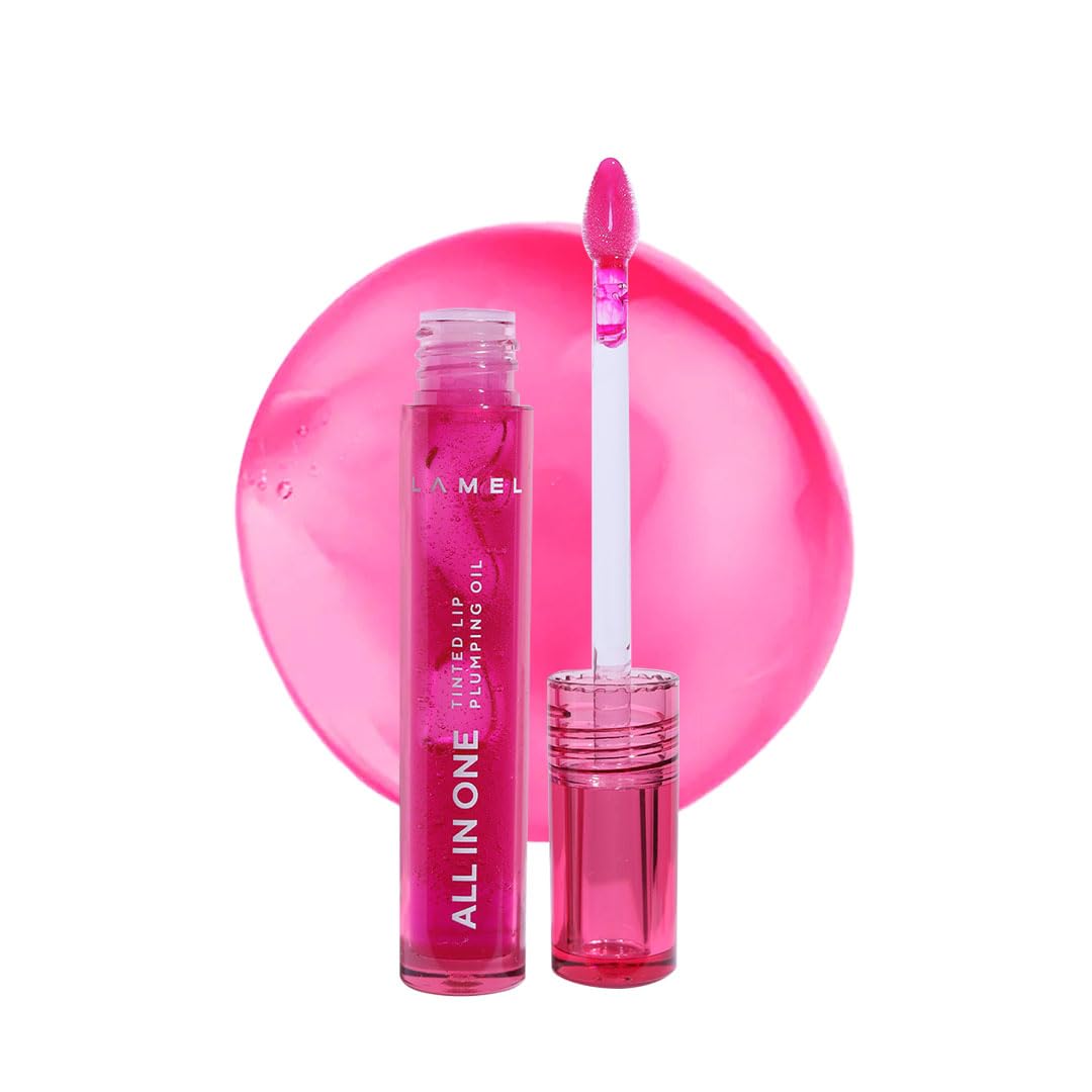 All-in-One Lip Tinted Plumping Oil - Universal Color & Moisture, Soft Balm for Day & Night Use, Lip Mask&Lip Gloss - Long-Lasting & Scented, Berry Ice 404-3ml/0.1fl.oz