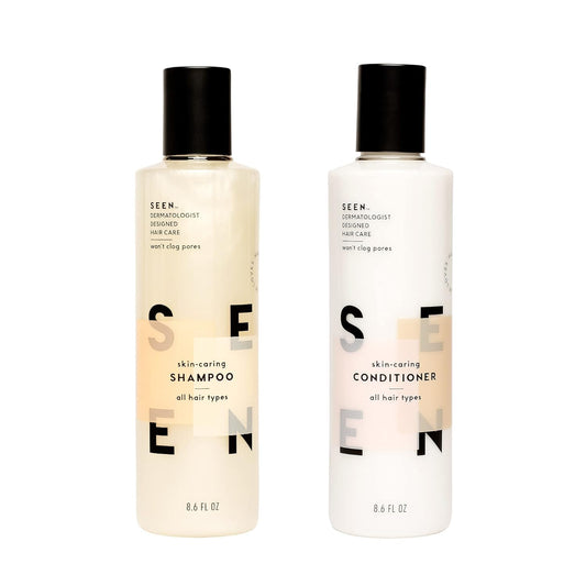SEEN Shampoo & Conditioner Bundle - Scented, Non-Comedogenic & Sulfate-Free Hair Care - Dermatologist-Developed, Safe for Sensitive & Acne-Prone Skin