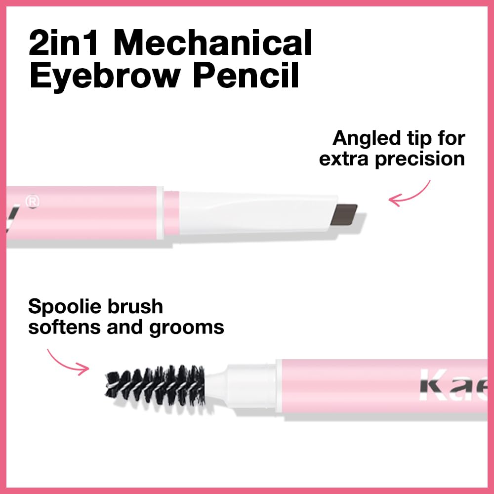 3Pcs Waterproof Eyebrow Pencil, Professional Makeup Micro Brow Pencil, Double-ended ultra-fine eyebrow pencil, Ultra-Fine Mechanical Pencil (3, 04#Light Brown)