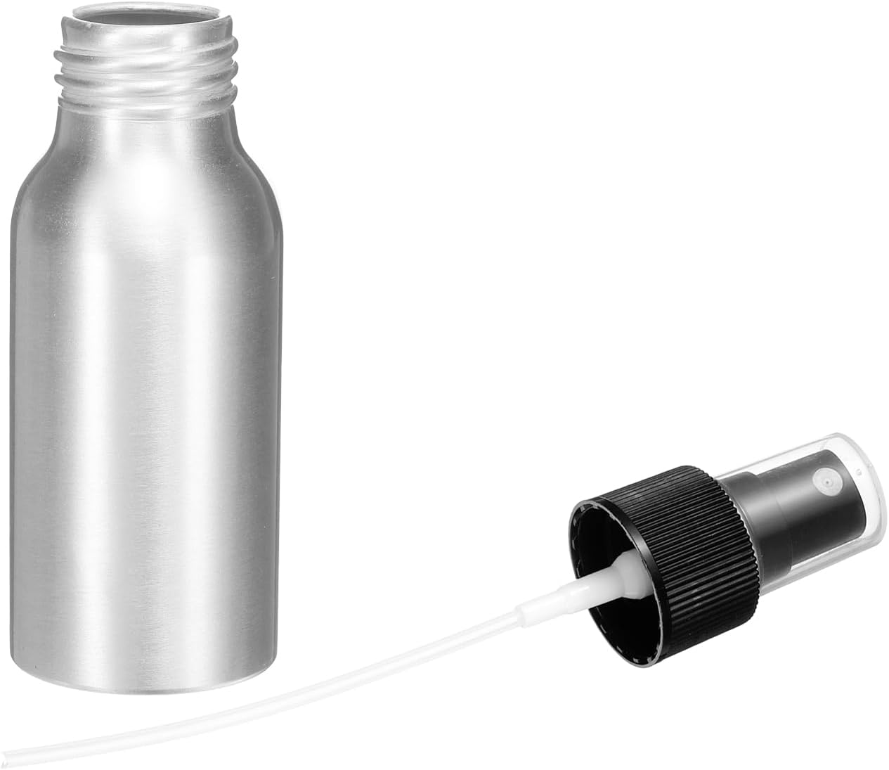 HARFINGTON Aluminum Fine Mist Spray Bottles 50ml/1.7oz Metal Small Liquid Alcohol Refillable Travel Container with Black Plastic Nozzle Cap for Perfume Skincare Cosmetic Storage Bottle