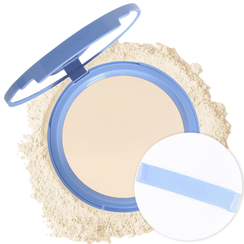 evpct Oil Control Pressed Face Powder Compact for Women, Translucent Setting Powder Makeup Foundation for Women, Waterproof Long Lasting Lightweight, polvo compacto de maquillaje, 14 Nude Translucent