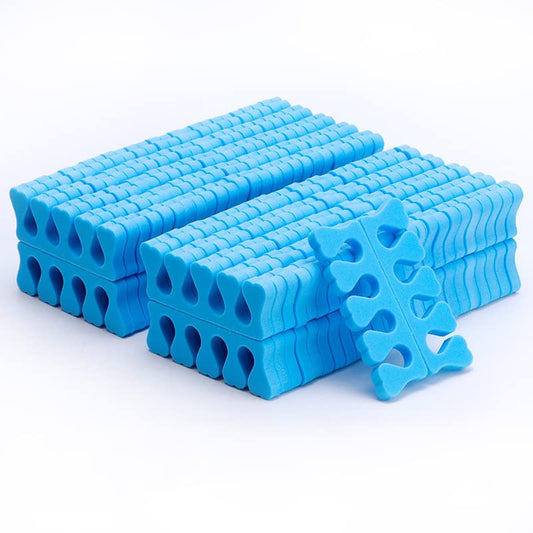100PCS Sponge Toe Separator, Soft Toe Spreader Nail Art Finger Separator Divider Spacer Manicure Pedicure Tool for Nail Polish (Blue)