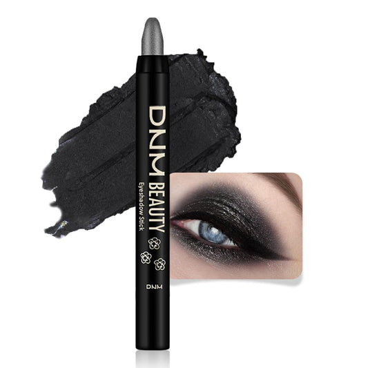 evpct Pearl Black Shimmer Cream Eye Shadow Brightener Sticks Set for Eyes, Black Shimmery Matte Pencil Eye shadow Applicator Stick Pen Palette Makeup Waterproof sombras en crema para ojos 03#