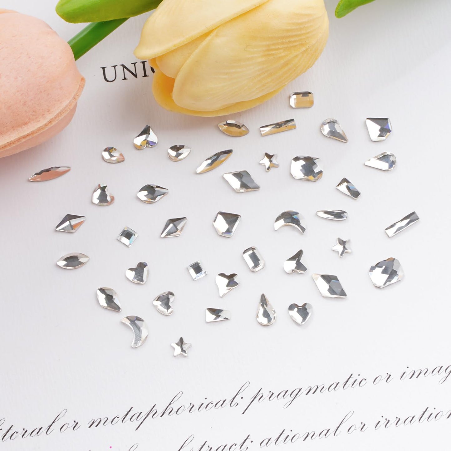 Canvalite 2900Pcs Clear Rhinestones for Nails, 18 Styles Multi Shape Nail Charms and Gems Shiny Glass Crystal Flatback Nail Rhinestones Set for Nail Art with Rhinestone Picker and Tweezers