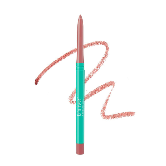 Thrive Causemetics Lip Filler Long-Wearing + Plumping Lip Liner, Shea Butter Hydrating Lip Plumper Retractable Lip Liner Pencil, Built In Sharpener, Vegan & Cruelty Free, Jo (Pink Mauve)