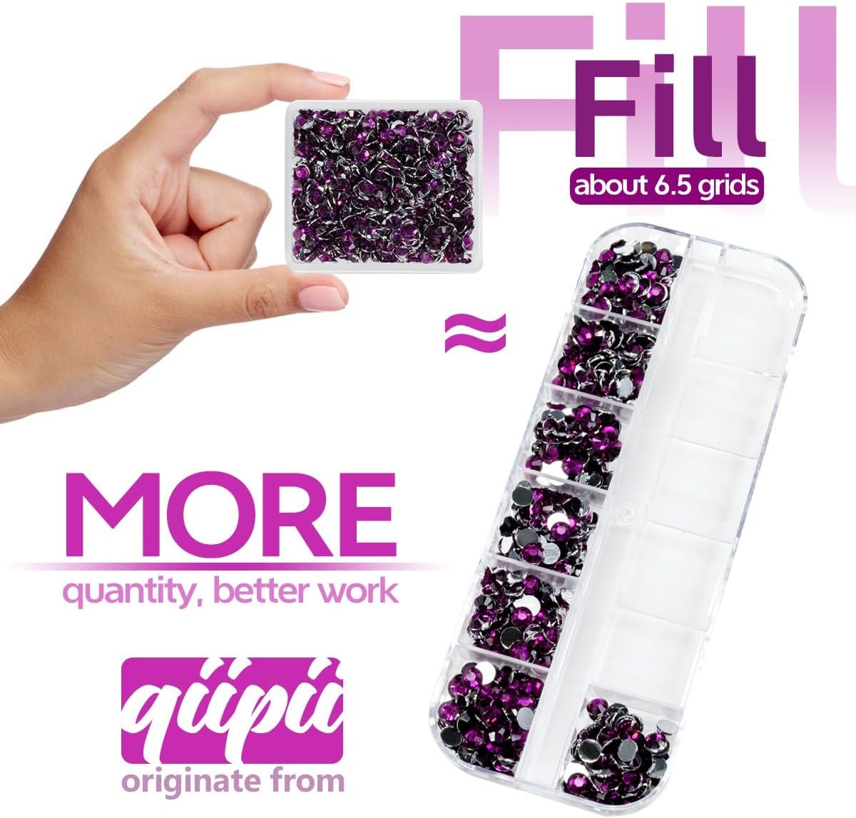 Grape Purple Crystal Resin Rhinestones w B7000 Jewelry Glue for Bedazzling Crafting Flatback Stones 3mm 4mm 5mm 6mm Diamonds Crystals Gems Charms for Nails Face Eyes Makeup Tumblers DIY Crafts