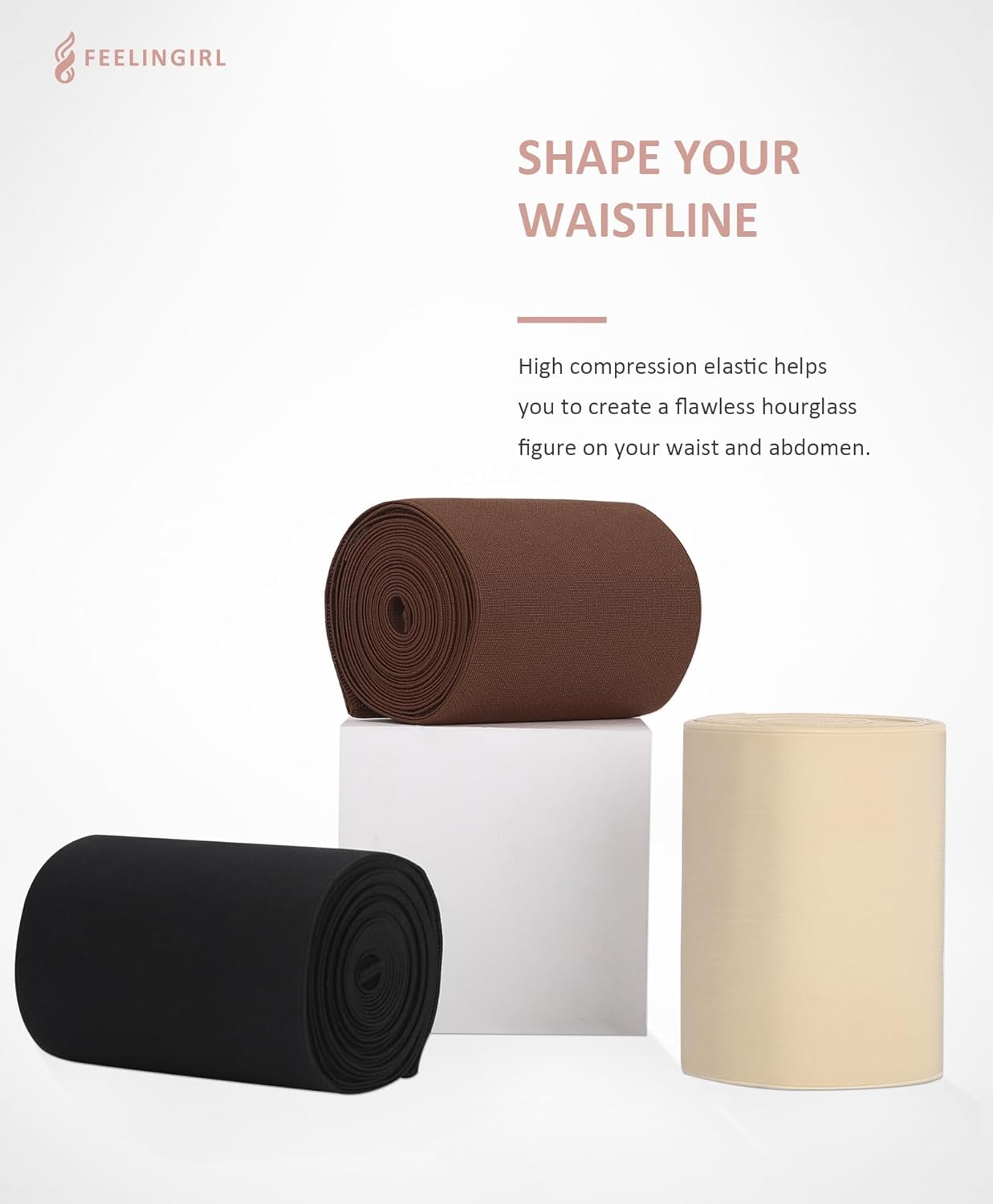 FeelinGirl Waist Trainer for Women Bandage Wrap Trimmer Belt Long Torso Tummy Wraps Belly Body Shaper Waist Trimmer Belt