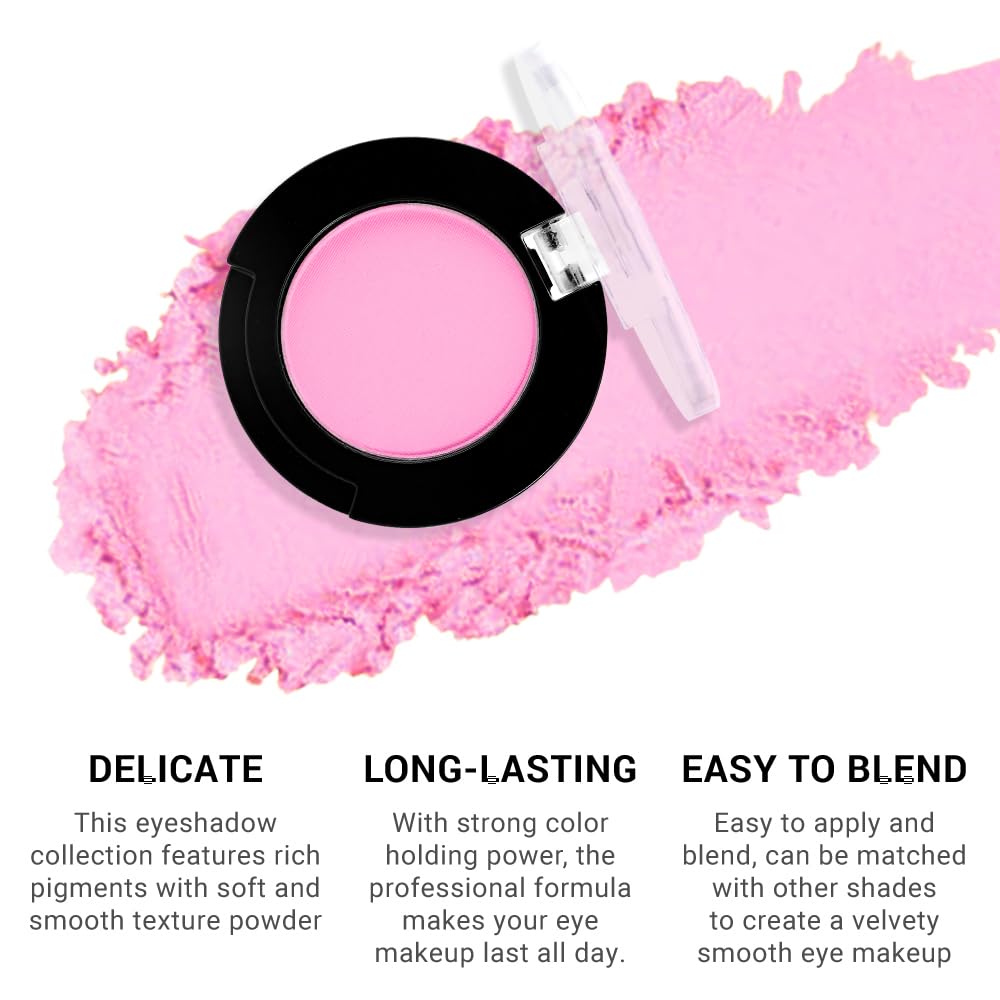 Monochrome Pressed Matte Eyeshadow Palette, Matte Pink Pressed Eyeshadow Waterproof Neutral Powder For Old Women, Mini Eyeshadow, Sombras Para Ojos, Talc, Paraben & Cruelty Free