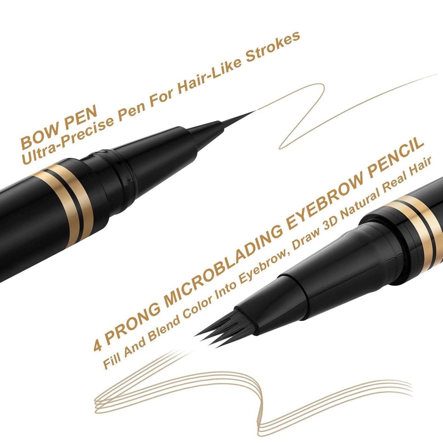 Eyebrow Pen,2-in-1 Waterproof Eyebrow Pencil with 4 Tip Microblading Brow Pen and Ultra-Precise Brow Pencil,with Dual-ended Eyebrow Brush,Eyebrow Makeup for Natural Looking - Blonde