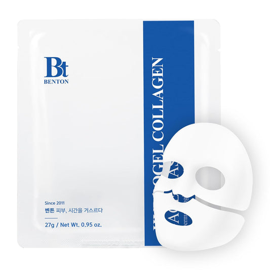 BENTON Hydrogel Collagen Face Mask Overnight Hydrolyzed Cooling All in One Care – Pore Minimizer Hydrating Brightening Anti-Aging Firming Improves Skin Texture Korean Skin Care for sensitive 27gX4EA