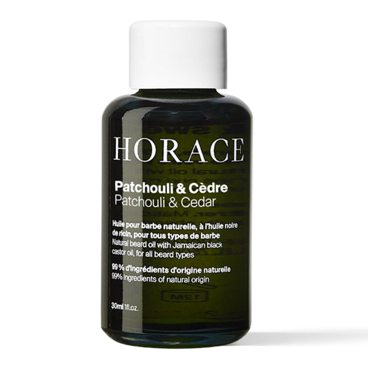 HORACE Patchouli & Cedar Beard Oil for Men - Conditioner with Argan Oil - Gentle Beard Care for All Skin Types - Woody, Aromatic Scent, 30 ml