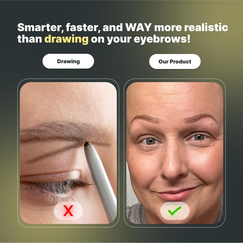 30 Pairs Medium Brown Temporary Eyebrow Tattoos, Waterproof and Smudge-Proof Medium Sassy Swerve Style Realistic Eyebrow Stickers for Women, Easy to Apply, Won't Work on Existing Brows