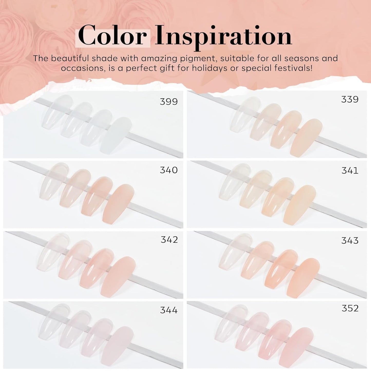 AZUREBEAUTY Dip Powder Nail Kit, Jelly Translucent Milky White Sheer Pink Nude Neutral Clear 8 Colors, Dipping Powder Liquid Set Added Matte Top Coat with Nail Sticks French Nail Art Manicure Salon