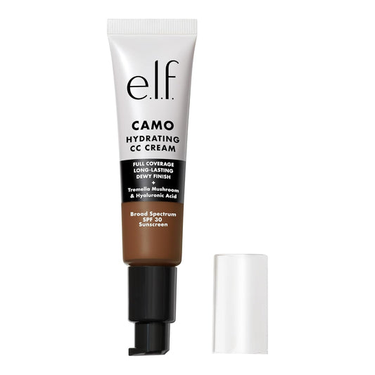 e.l.f. Hydrating Camo CC Cream, SPF 30, Color Correcting Full Coverage Foundation For A Dewy Finish, Vegan & Cruelty-Free, Deep 540 N