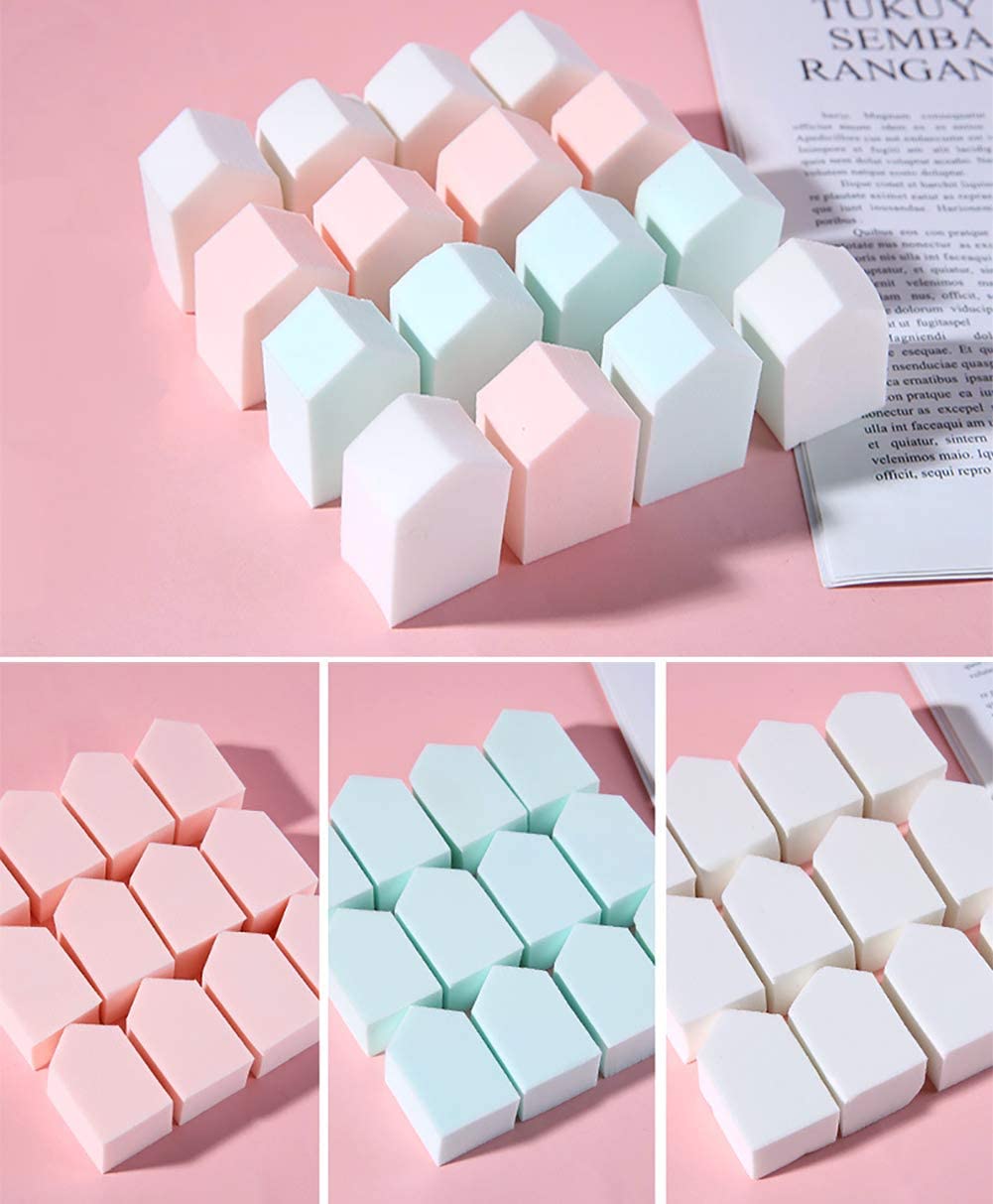 25 PCS Makeup Blenders Sponges Set, Use for Dry and Wet, Perfect for Full Face Curve Blending, Cream, Liquid, Powder Foundation Cosmetics, Latex Free & Soft & Flexible, Pentagon