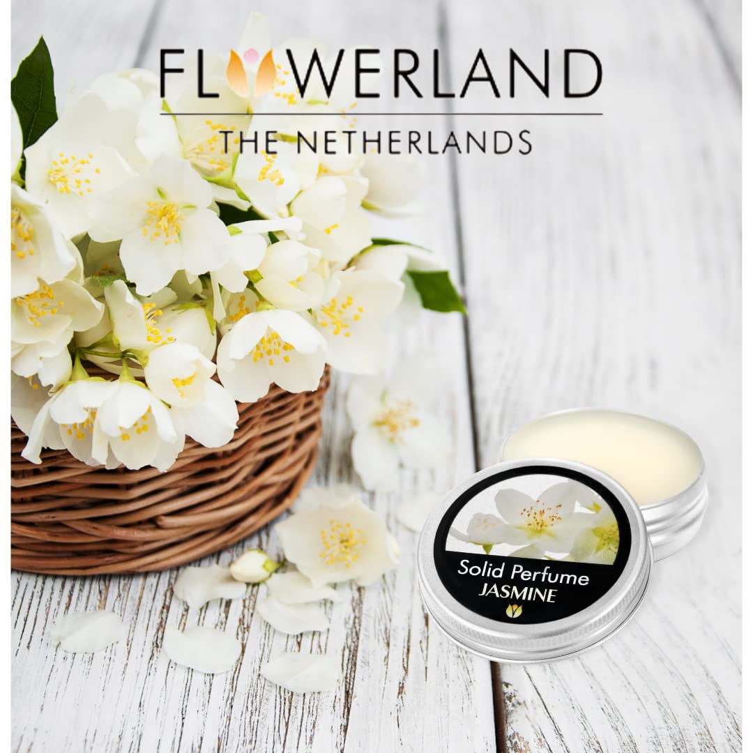 Flowerland Solid Perfume - Portable Pocket Balm Perfume Perfect for Travel Use - Natural Fragrance Parfum for Men and Women - Natural & Vegan - Jasmine (30ml)