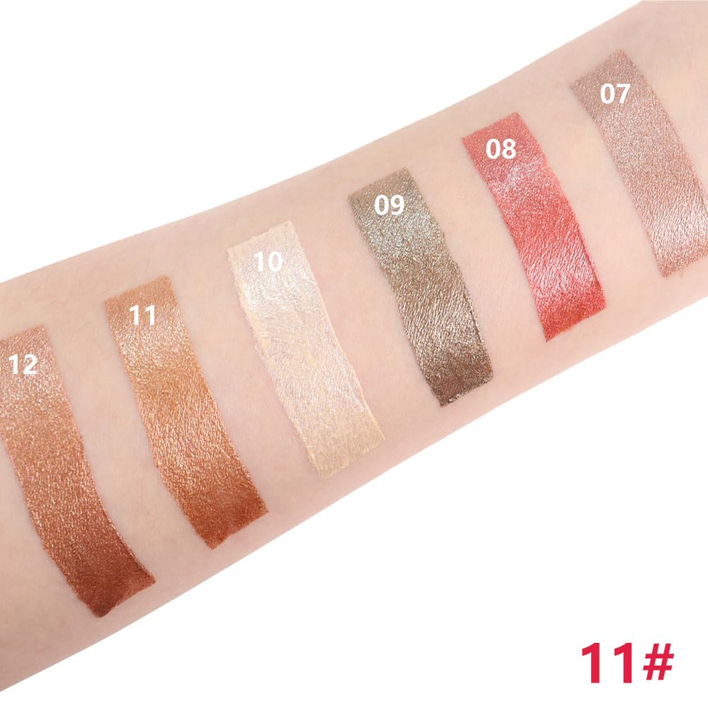 Brown Shimmer Cream Eye Shadow Stick Makeup for Women, Brown Shimmer Matte Eye Shadow Brightener Stick for Eyes, Long-lasting Waterproof Eyeshadow Pencil Applicator Blendable for Eye Highlight 11