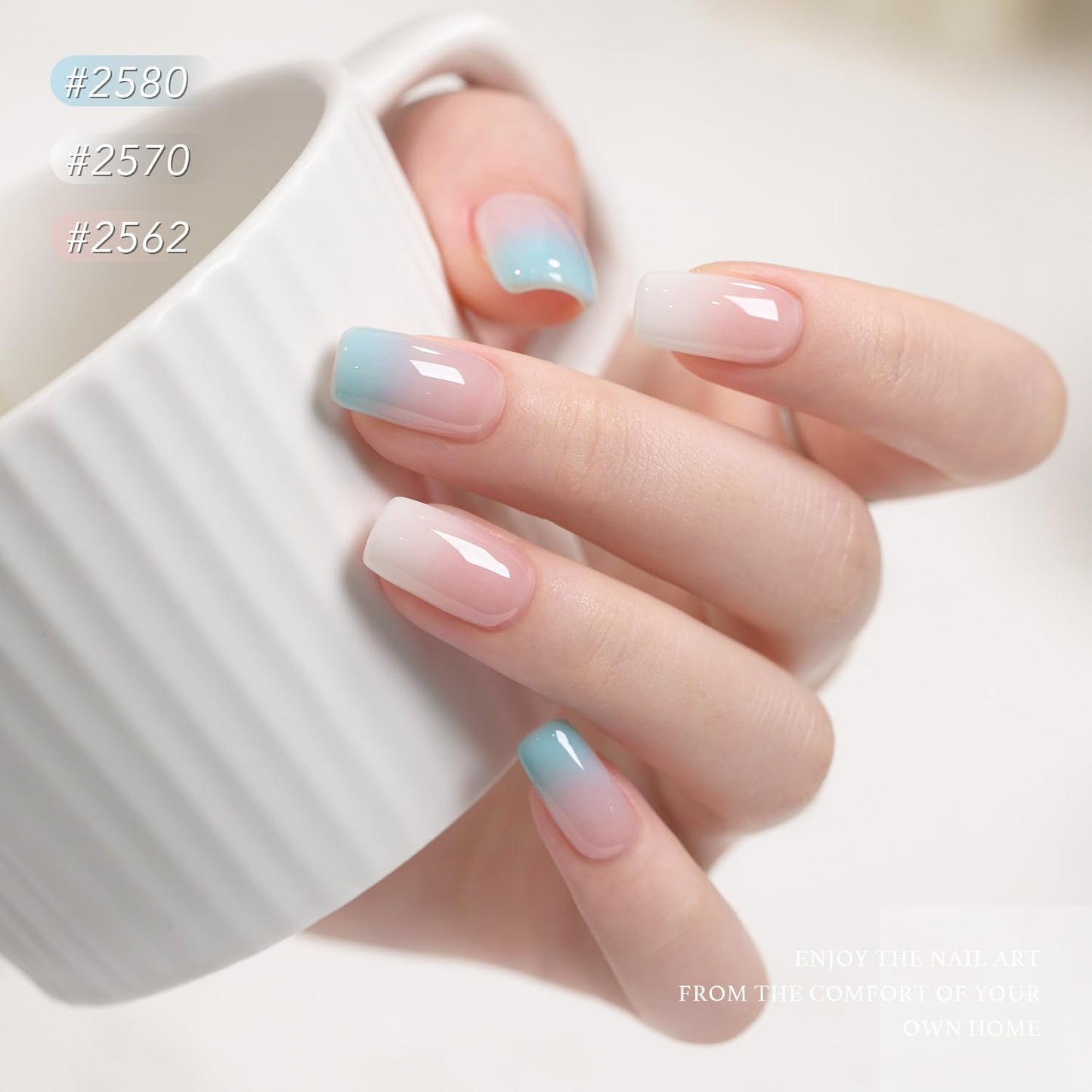 GAOY 42 Pcs Gel Nail Polish Kit, Pastel Jelly Pink Green Shimmer Colors All Seasons Gel Nail Polish Set with Glossy & Matte Top Coat and Base Coat for Salon and DIY Manicure at Home