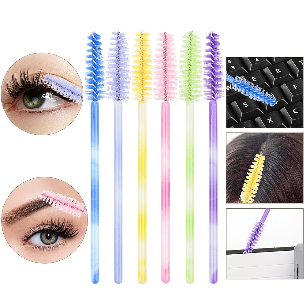 300 Disposable Mascara Wands Eyelash Brush Spoolies for Eye Lash Extension Eyelash Extension Supplies Makeup Tools Accessories (Color Mix)