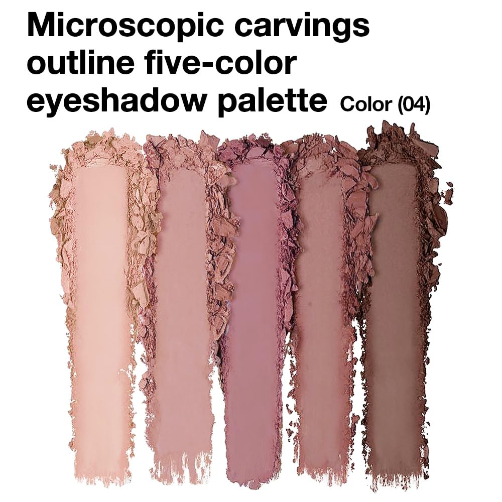5 Colors Matte Eyeshadow Makeup Palette, 5 Natural Neutral Nude Brown Faded Rose Colors Eyeshadow, Looks for Brown Eyes Women Finish Long Wearing Waterproof Professional Eye Makeup 04#
