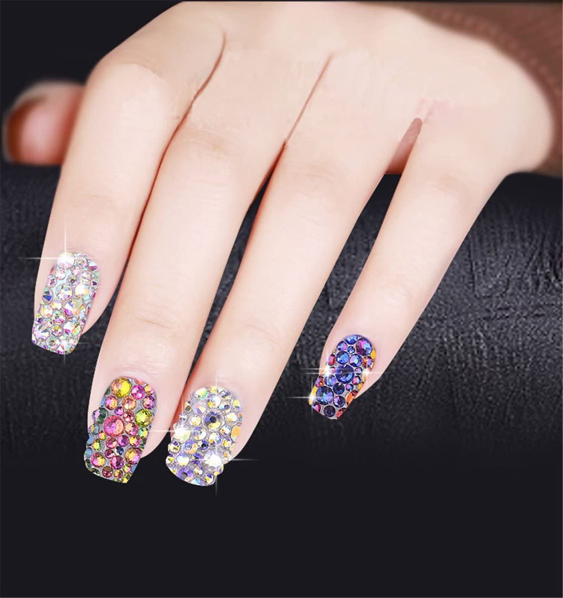 1500 Pieces SS16 4mm Flatback Rhinestones AB Clear Round Gems Crystals for Nail Art DIY Crafts Clothes Shoes Bags （Transparent Light Purple AB）