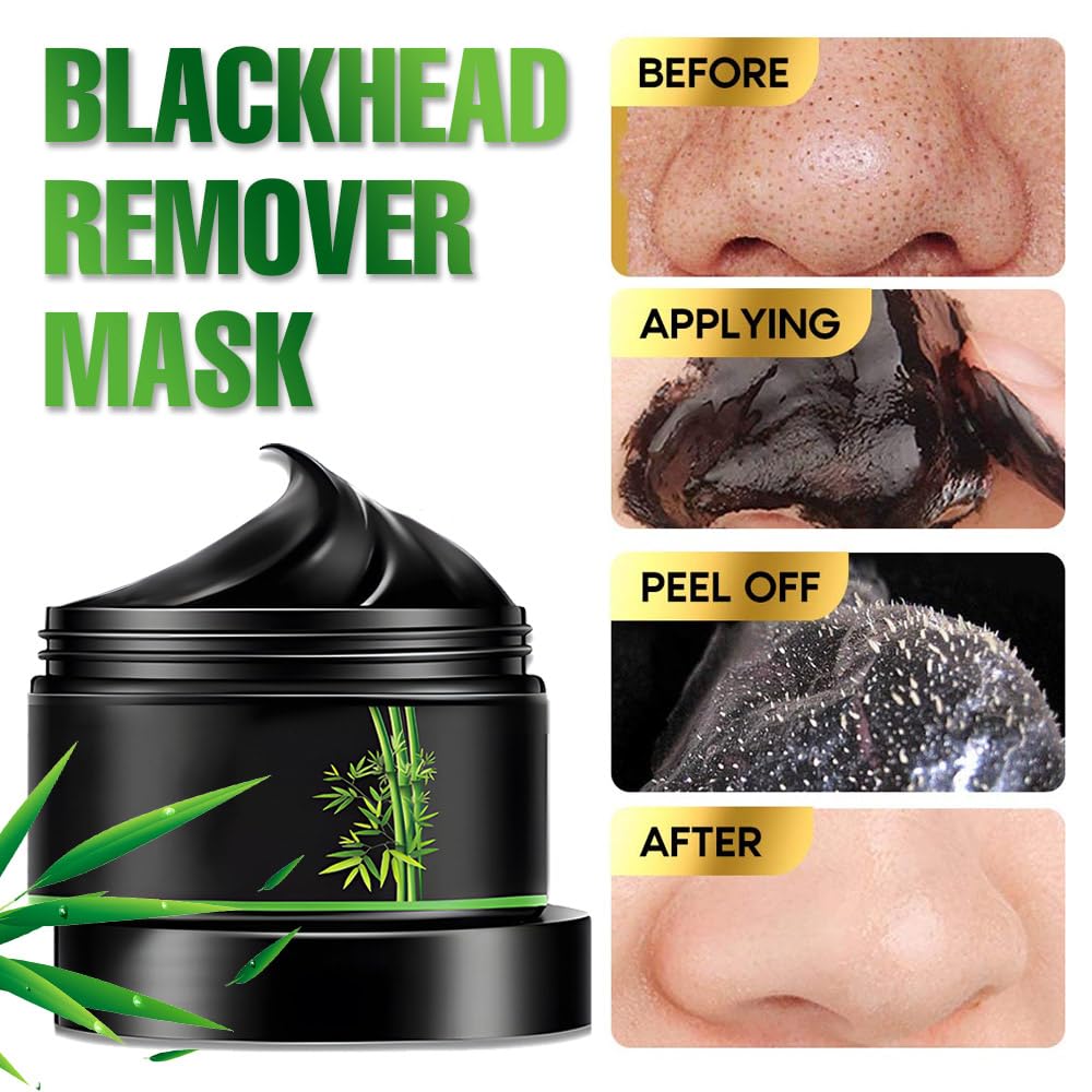 Blackhead Remover Mask, Black Activated Charcoal Face Mask Skincare Peel Off, Blackhead Peel Off Face Mask Blackheads Remover Strip Facial Mask for All Skin Types(4.23 Fl.oz)