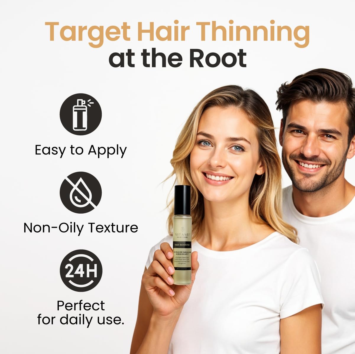Hair Booster for Women & Men – Hair Revitalizing Serum with Capilia Longa & Arginine for Thick, Dry, Long, Damaged Hair – Peptide-Enriched Hair Tonic, 2 Fl Oz