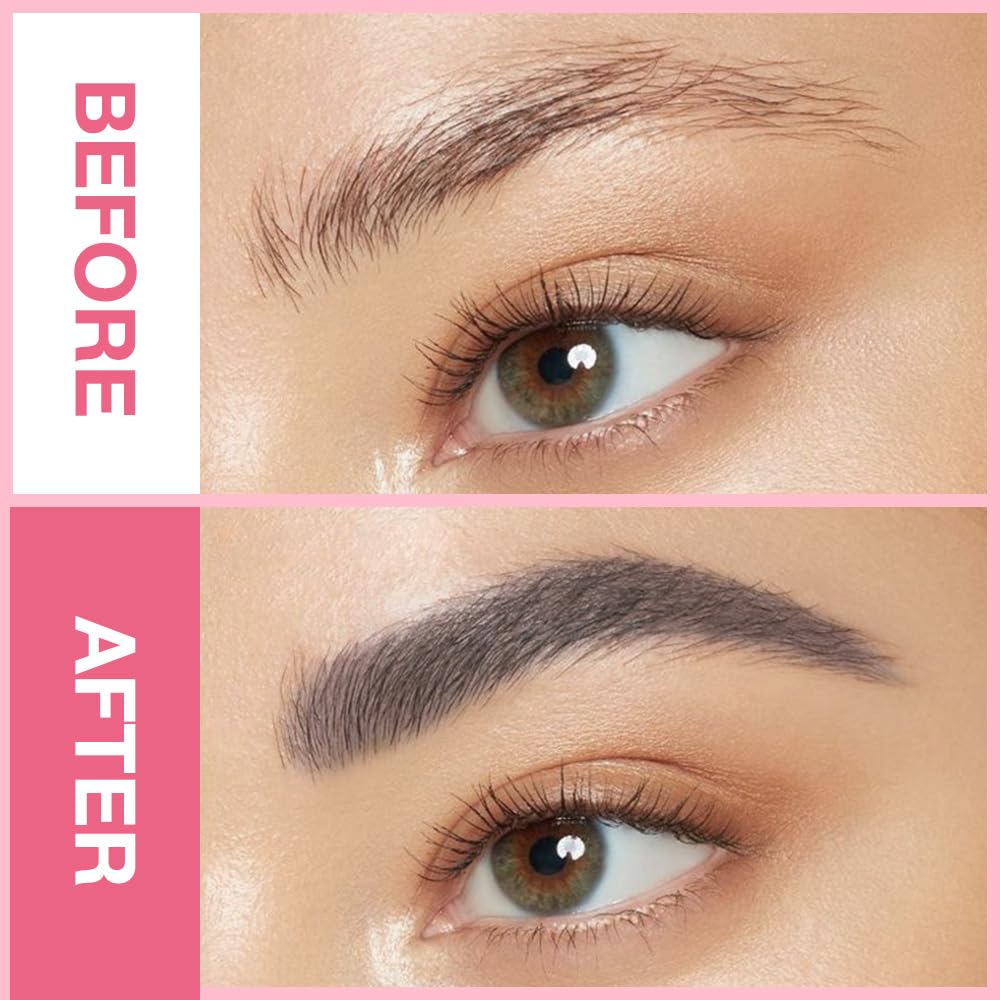 Waterproof Eyebrow Pencil, Professional Makeup Micro Brow Pencil, Double-ended ultra-fine eyebrow pencil, Ultra-Fine Mechanical Pencil (1, 02#Dark Gray)