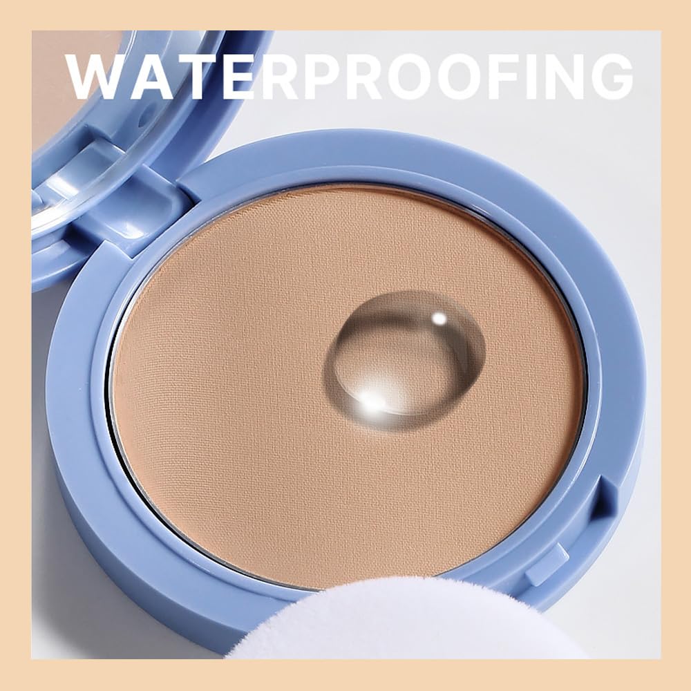 Kaely Oil Control Face Pressed Powder, Perfection Matte Compact Powder, Long Lasting Waterproof Finishing Powder Makeup, polvo compacto de maquillaje, Lightweight, Vegan, 220 Sand