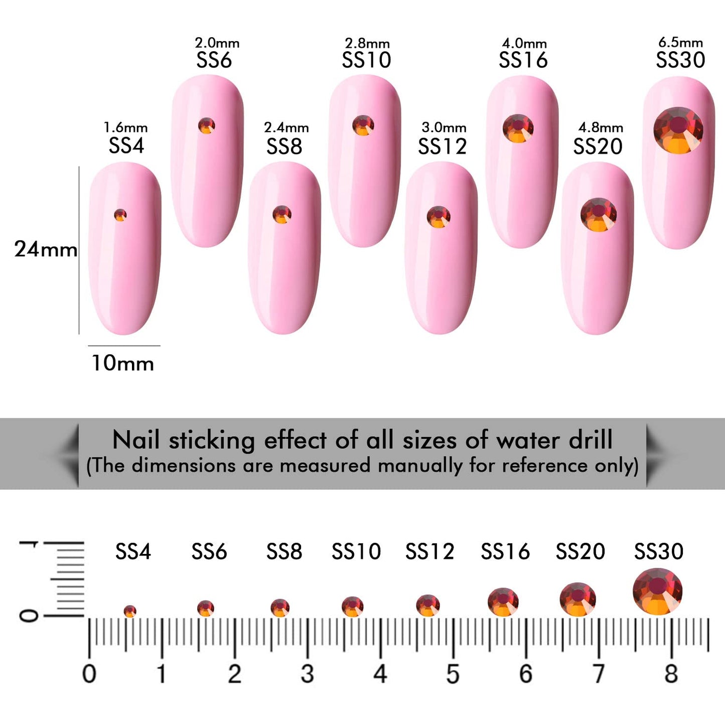 1440Pcs Dawn Light Crystal Rhinestones,Glass Flatback Rhinestones Gemstones for Nail Face Makeup Art Crafts Clothes Decoration -(SS12,3.0mm,Dawn Light)