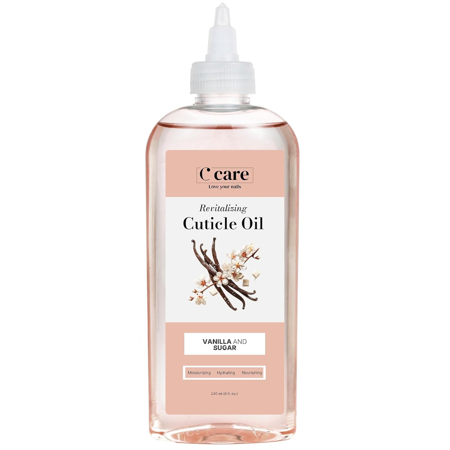 C CARE Vanilla & Sugar cuticle oil For Nails - Repairs Cuticles Overnight - Moisturizes and Strengthens Nails and Cuticles - 8 oz