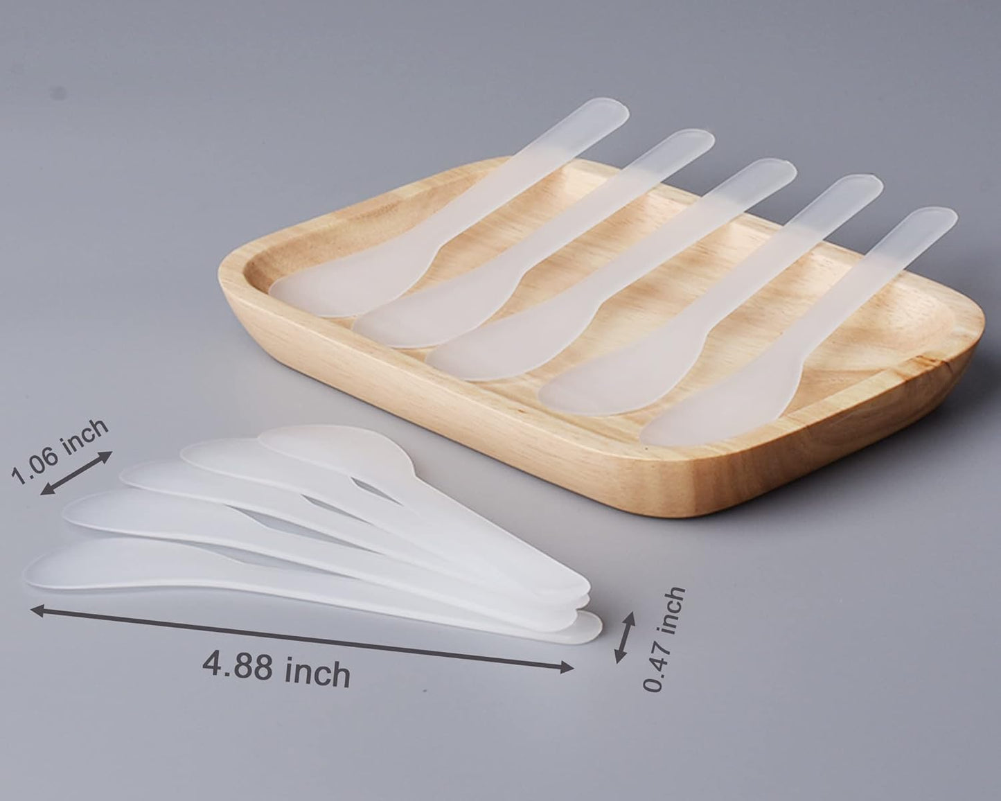 100 PCS of White Color Cosmetic Spatula for Makeup Face Mask Plastic Spoon Disposable Makeup Tools for Mixing and Sampling 4.88'' x 1.06”/Spatulas Skin Care Facial Cream Mask Spatula