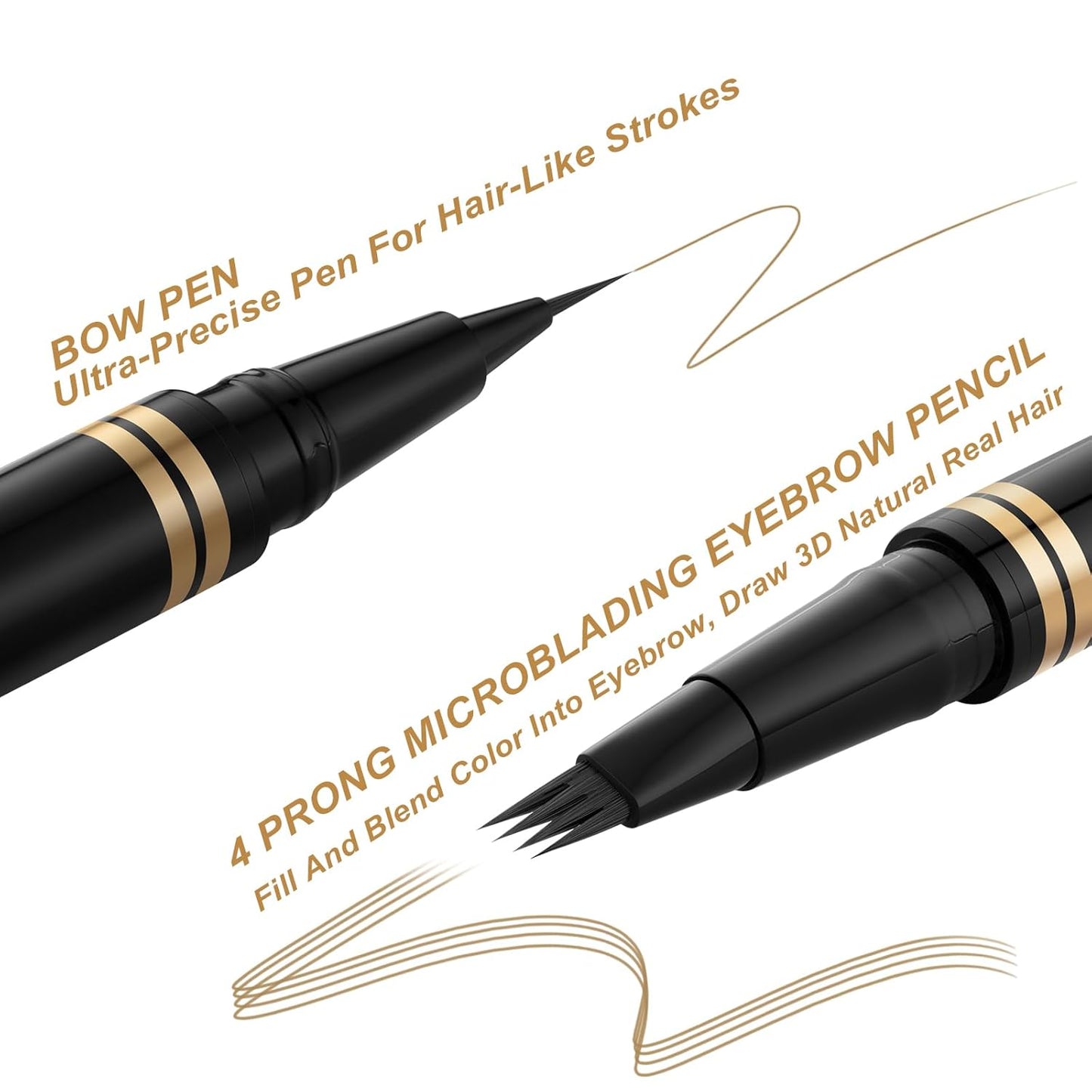 Eyebrow Pen,2-in-1 Waterproof Eyebrow Pencil with 4 Tip Microblading Brow Pen and Ultra-Precise Brow Pencil,with Dual-ended Eyebrow Brush,Eyebrow Makeup for Natural Looking - Dark Blonde