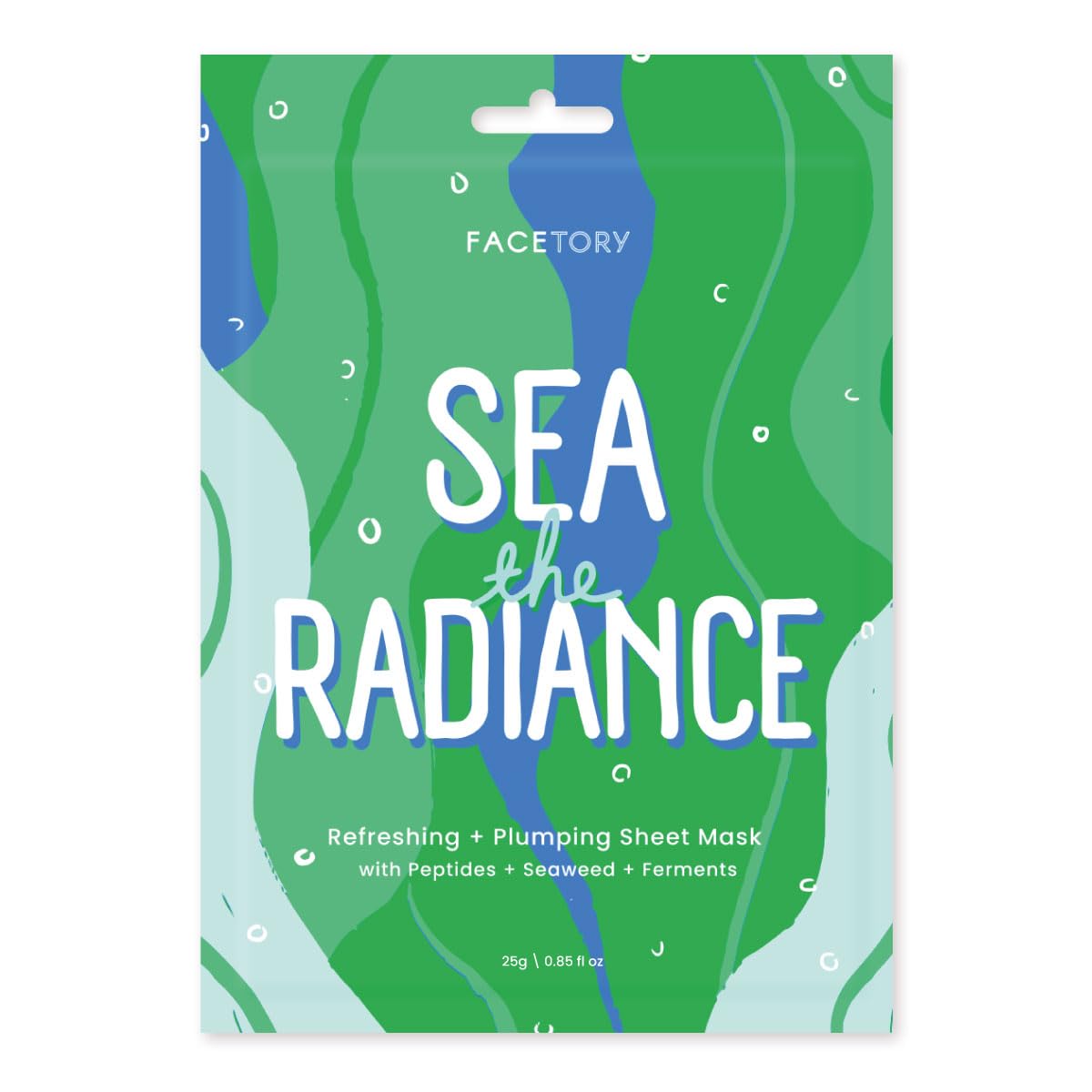 FACETORY K Beauty Face Mask Skin Care - SEA THE RADIANCE PLUMPING Sheet Mask with Peptides & Seaweed Extract | Hydrates, Firms, Rejuvenates (10 Pack)