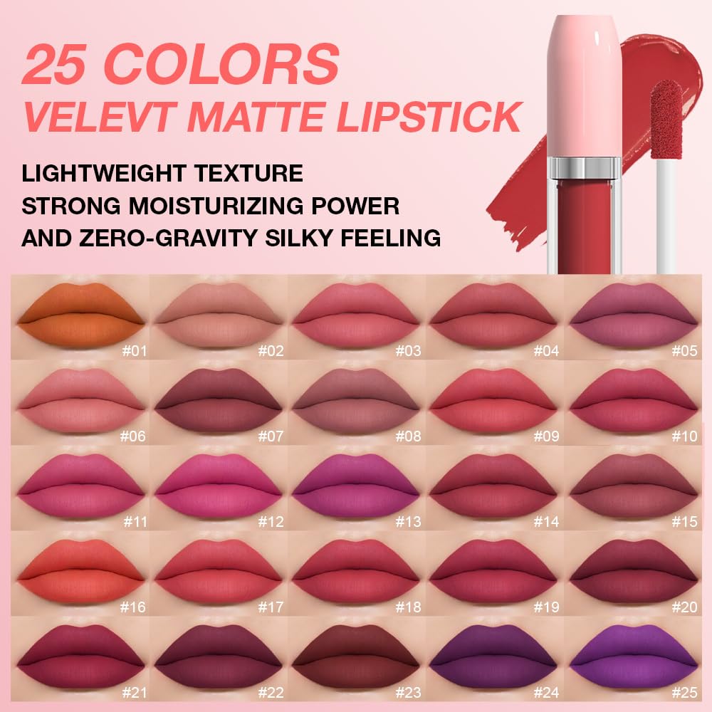 BINGBRUSH Super Matte Longwear No-Budge Stay On Smudge Proof Liquid Lipstick Long Lasting Makeup for Women,Highly Pigmented Color and Instant Shine, Cheeky